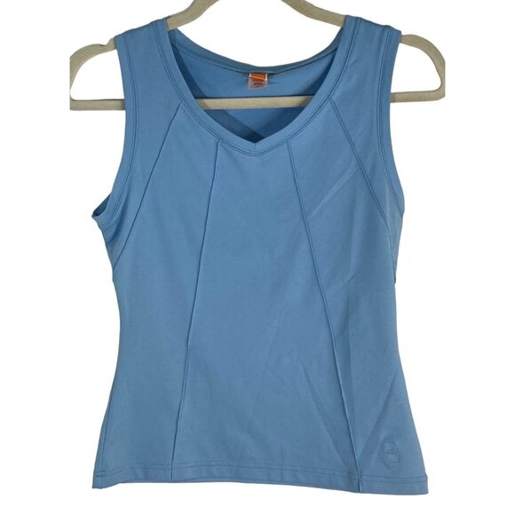 Lucy short sleeve shirt exercise shirt nylon blend blue XS bust 16"  READ - Picture 1 of 10